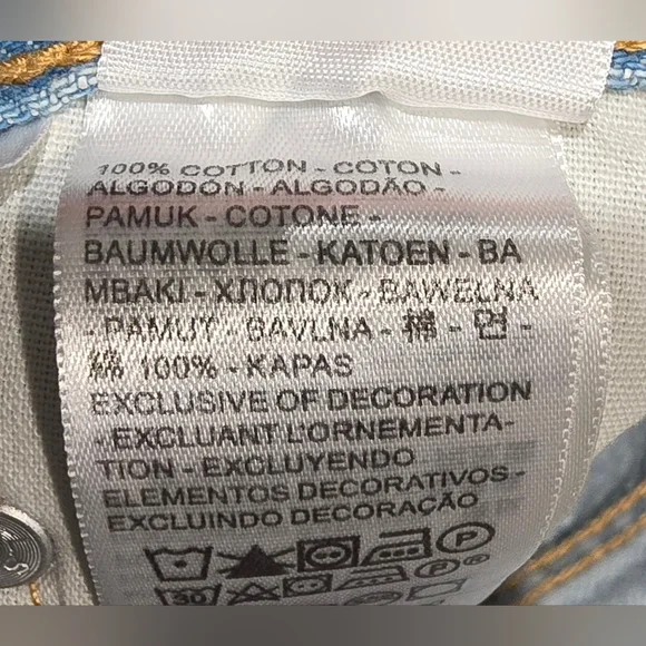 Levis 501 High Rise Distressed Straight Leg Jeans Size 30 - Picture 10 of 10